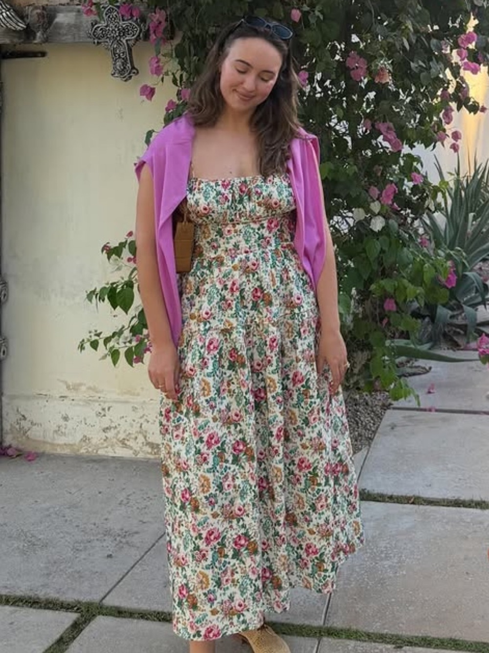 NWT Doen Benoit Cotton Ruched A Line Tiered Midi Maxi Dress Liberty Rose Romance